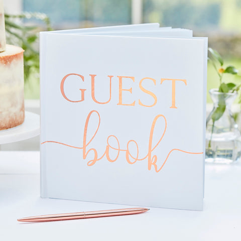 Rose Gold Foil Wedding Guest Book
