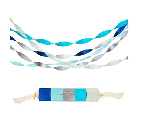 Blue Crepe Paper Streamers