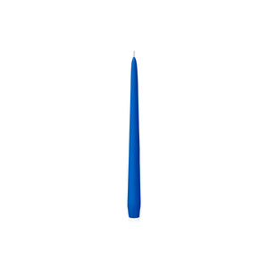 Moreton Capri blue taper candle 25cm, eco-friendly vegetable stearin, unscented, long-lasting burn.