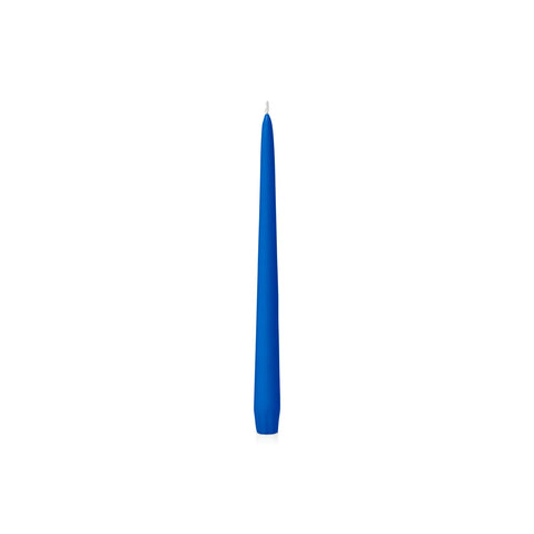 Moreton Capri blue taper candle 25cm, eco-friendly vegetable stearin, unscented, long-lasting burn.