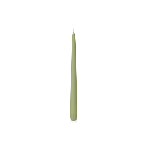 Eco-friendly Matcha green Moreton taper candle, 25cm, unscented, handcrafted, long-lasting burn.