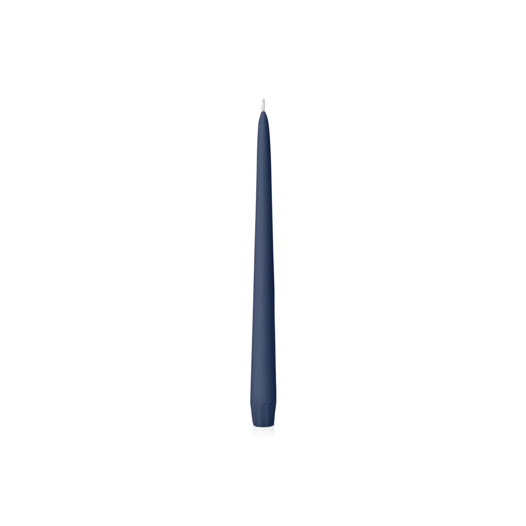 Sapphire 25cm Moreton Eco Taper Candle, unscented and handmade from vegetable stearin with a braided cotton wick.