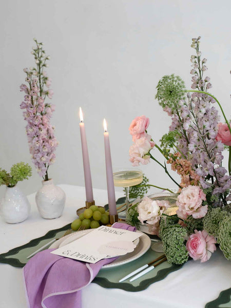 Moreton Eco Dinner Candle 30cm - Lilac - The Pretty Prop Shop Parties
