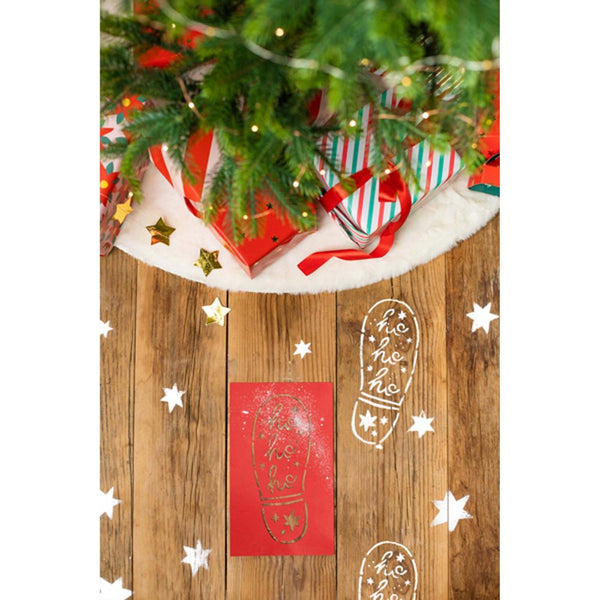 Classic Christmas Santa Footprint Paper Stencils 3pk