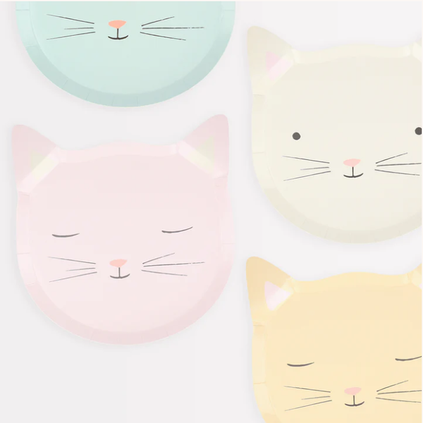 Cute Kitten Plates (x 8) - The Pretty Prop Shop Parties