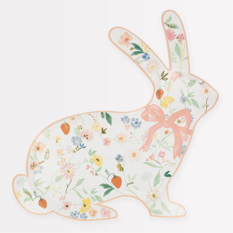 Spring Floral Bunny Shaped Plates - The Pretty Prop Shop Parties