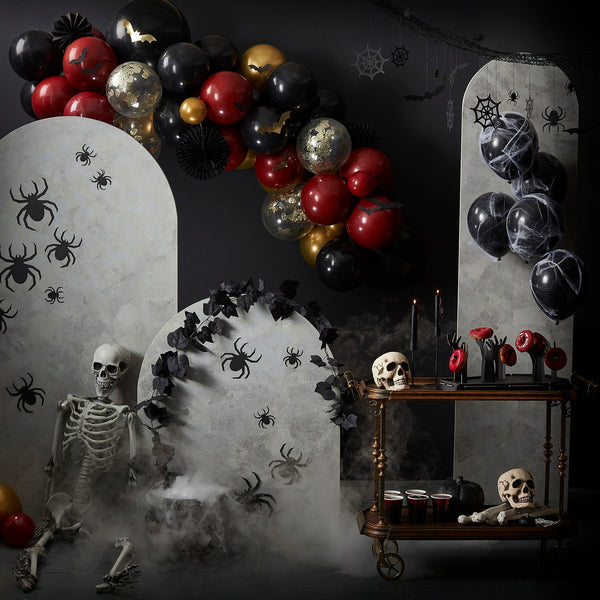 Ghosts, Confetti Bats and Black Marble Halloween Balloon Cluster - The Pretty Prop Shop Parties