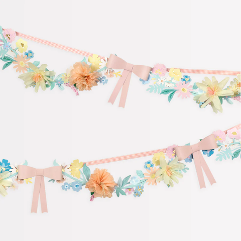 Spring Flower & Bow Garland - The Pretty Prop Shop Parties
