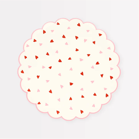 Heart Pattern Side Plates (x 8) - The Pretty Prop Shop Parties