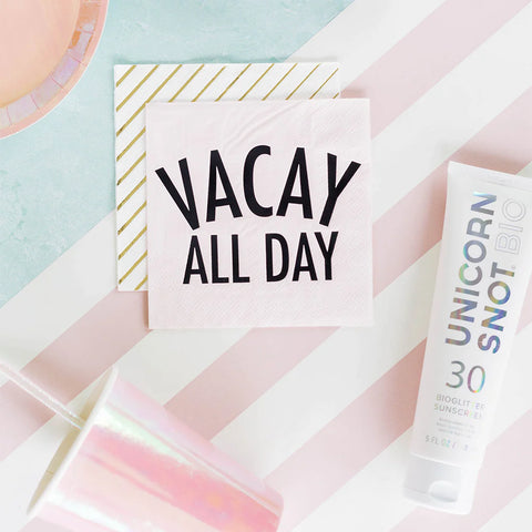 "Vacay All Day" Witty Cocktail Napkins