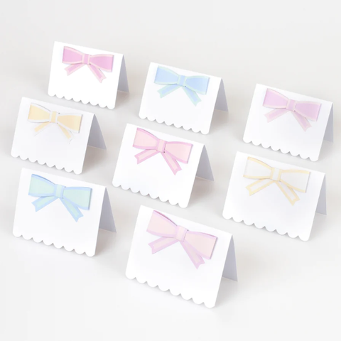 Pastel Bow Place Cards (x 8)