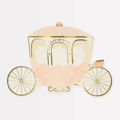 Princess Carriage Plates (x 8) - The Pretty Prop Shop Parties