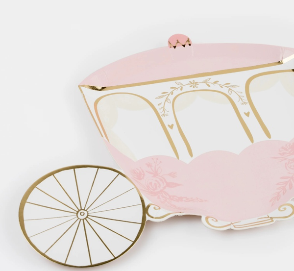 Princess Carriage Plates (x 8) - Meri Meri - The Pretty Prop Shop Parties