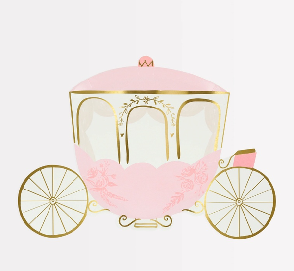 Princess Carriage Plates (x 8) - Meri Meri - The Pretty Prop Shop Parties