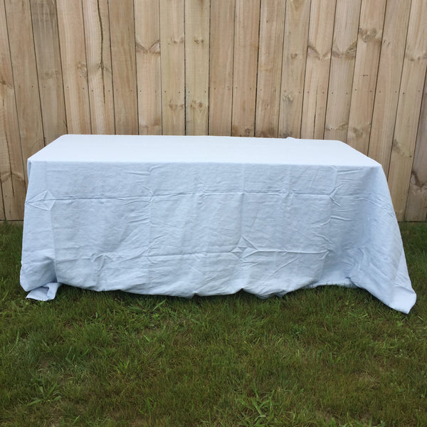 Rectangle Stonewash Linen Tablecloth - Pale Blue - EX HIRE STOCK