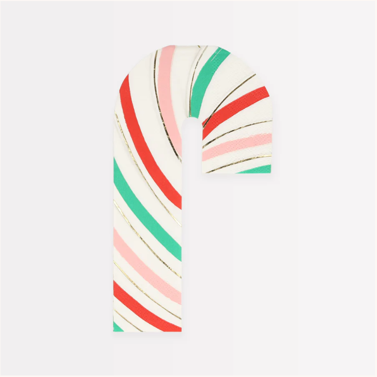 Stripy Candy Cane Christmas Napkins (x 16)