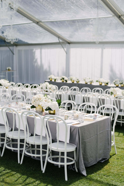 Rectangle Stonewash Linen Tablecloth - Grey - EX HIRE STOCK - The Pretty Prop Shop Parties