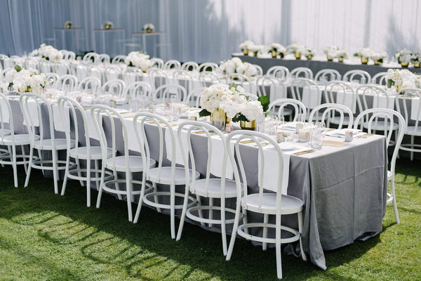 Rectangle Stonewash Linen Tablecloth - Grey - EX HIRE STOCK - The Pretty Prop Shop Parties