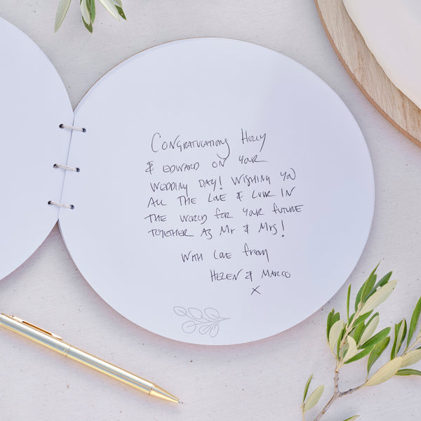 Round Wooden Wedding Guest Book - The Pretty Prop Shop Parties