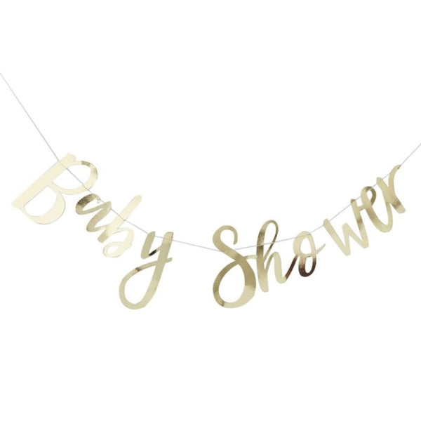 Gold Baby Shower Bunting - Oh Baby! - The Pretty Prop Shop Parties