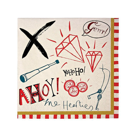 Ahoy There Pirate Paper Napkins Small - The Pretty Prop Shop Parties