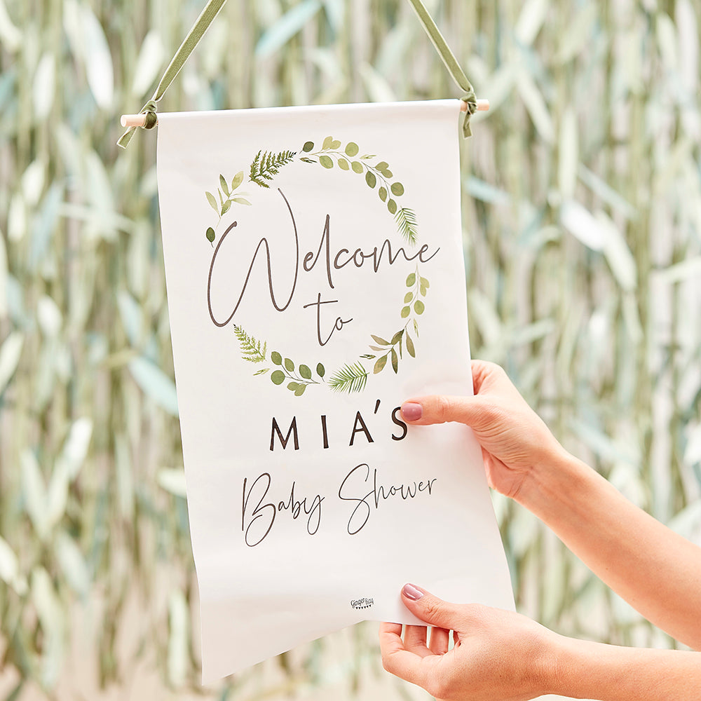 Customizable Baby Shower Welcome Sign - Botanical Baby