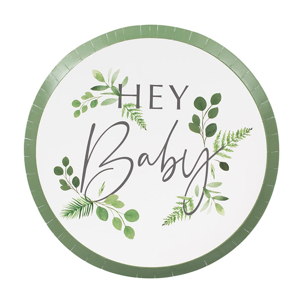 Hey Baby Paper Plates - Botanical Baby