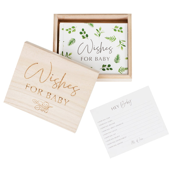 Baby Shower Advice Cards with Keepsake Box - Botanical Baby - The Pretty Prop Shop Parties