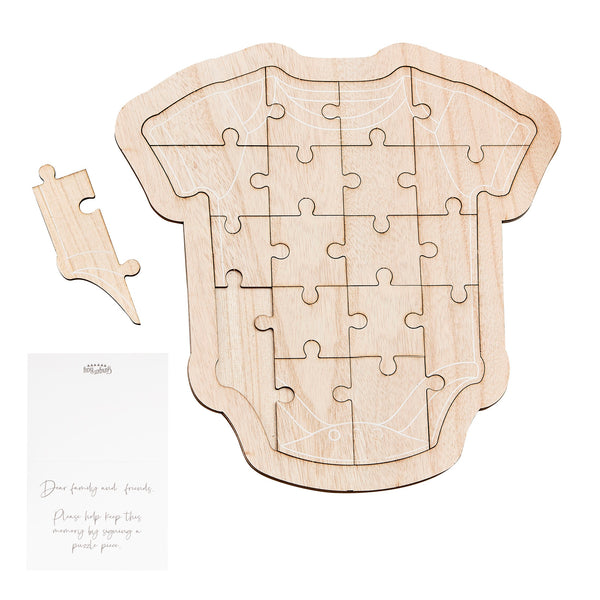 Wooden Baby Shower Guest Book Babygrow - The Pretty Prop Shop Parties