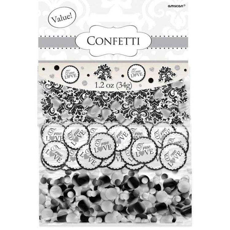 Black Scroll Wedding Confetti | Amscan | The Pretty Prop Shop Parties