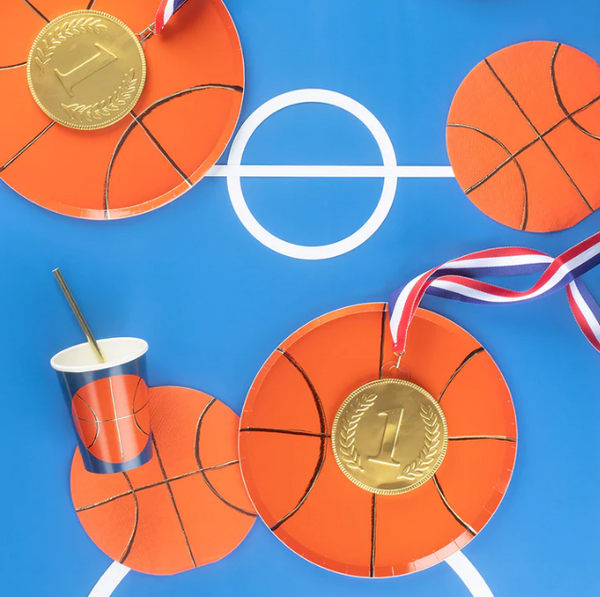 Basketball Plates (x 8) - The Pretty Prop Shop Parties