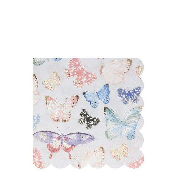 Pale Blue Butterfly Large Gold Foiled Napkins | Meri Meri - The Pretty Prop Shop Parties