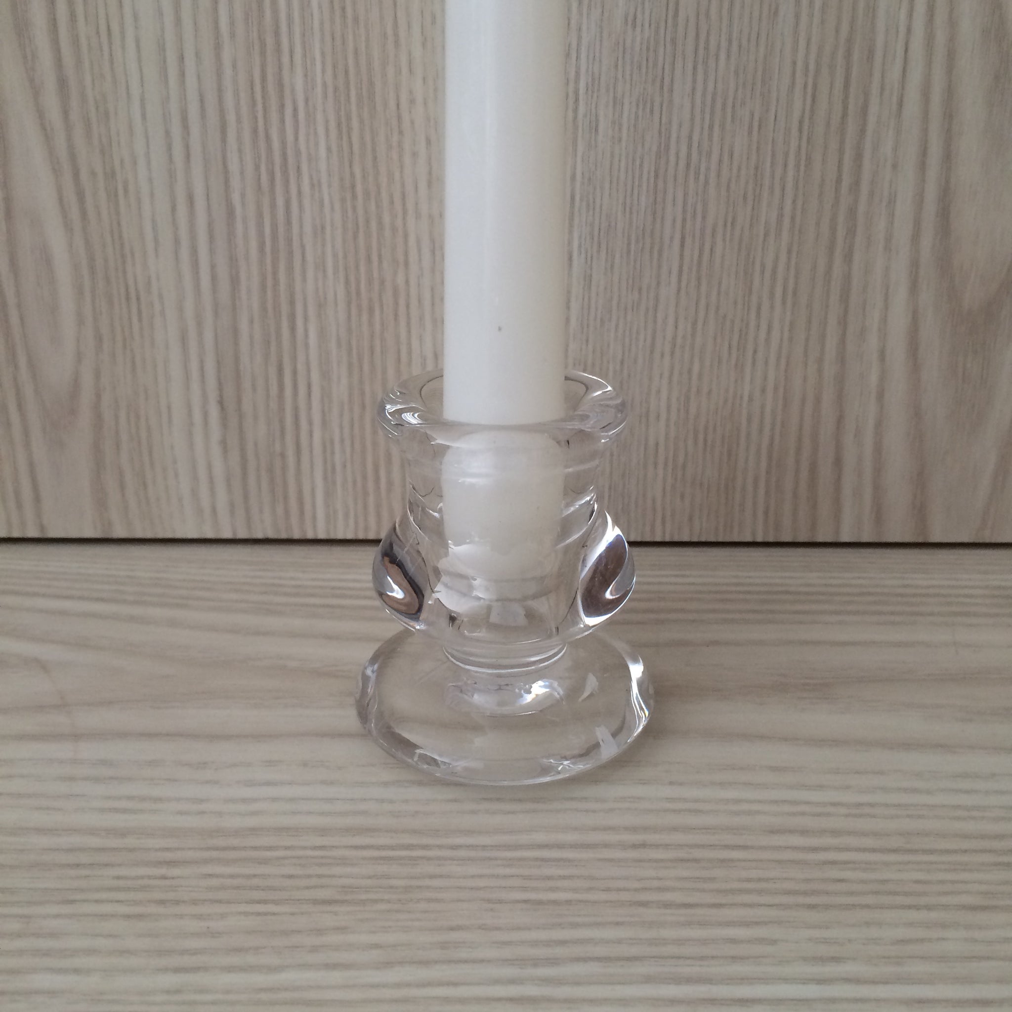 Clear Glass Dinner Candleholder Small - The Pretty Prop Shop Parties, Auckland New Zealand