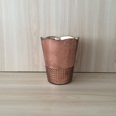 Dotted Mercury Glass Vase - Rose Gold - EX HIRE ITEM