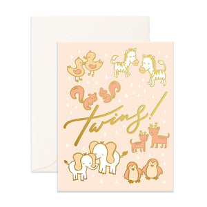 Twins Foil Greeting Card - The Pretty Prop Shop Parties, Auckland New Zealand