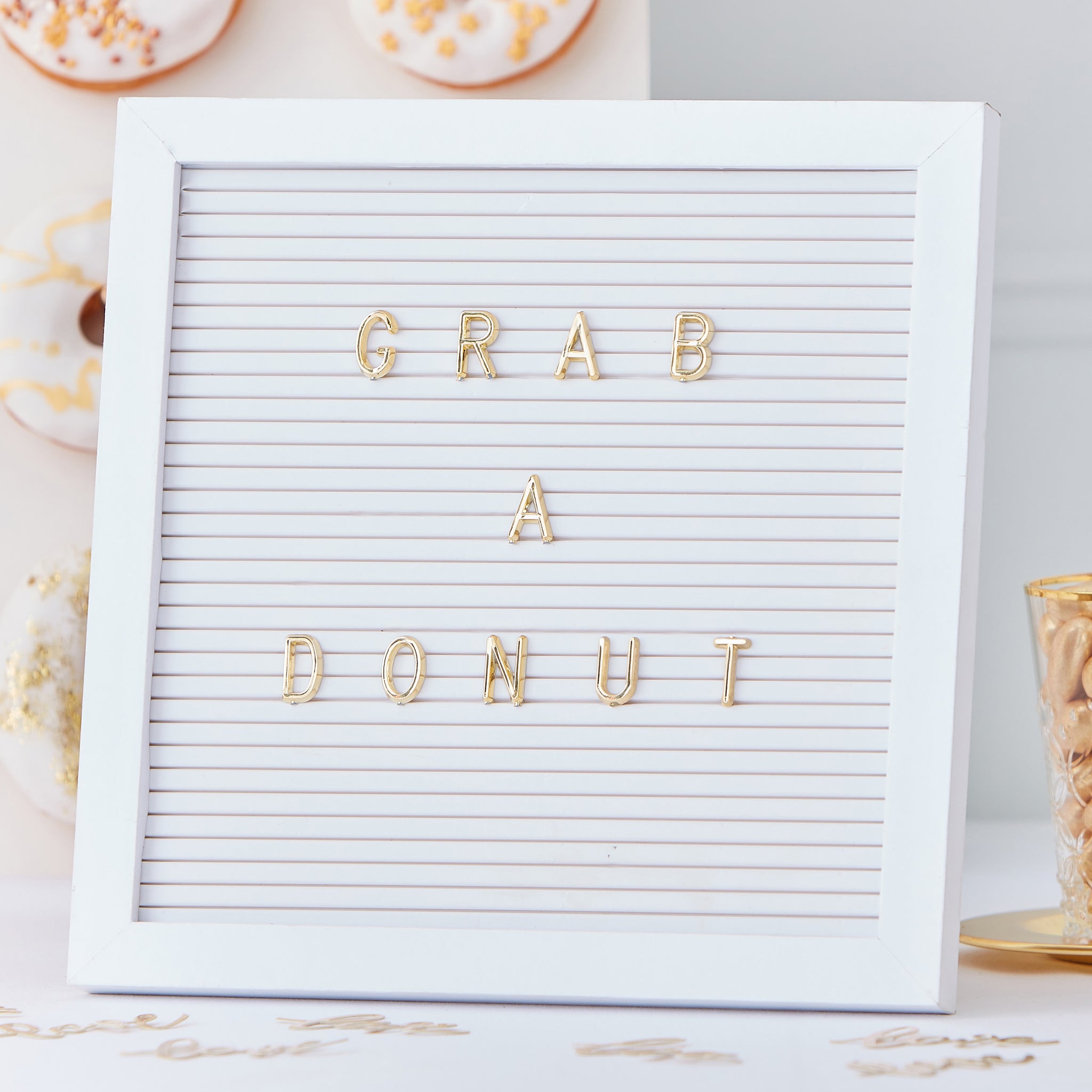 White and Gold Peg Letter Board