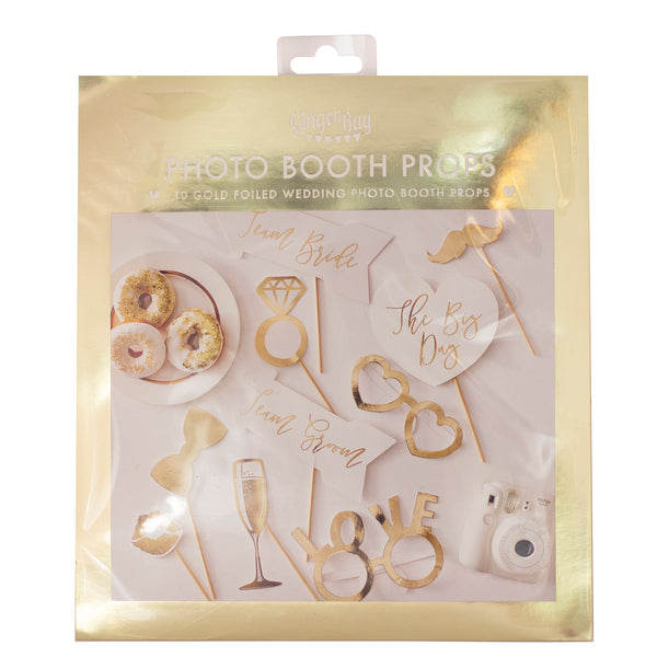 Wedding Photobooth Prop Set - Gold