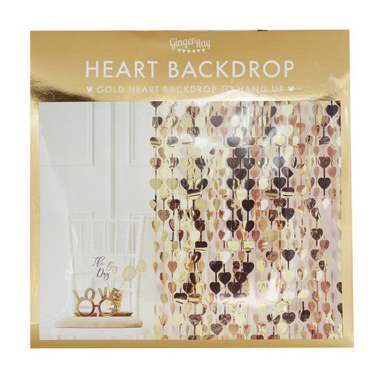 Gold Heart Party Backdrop