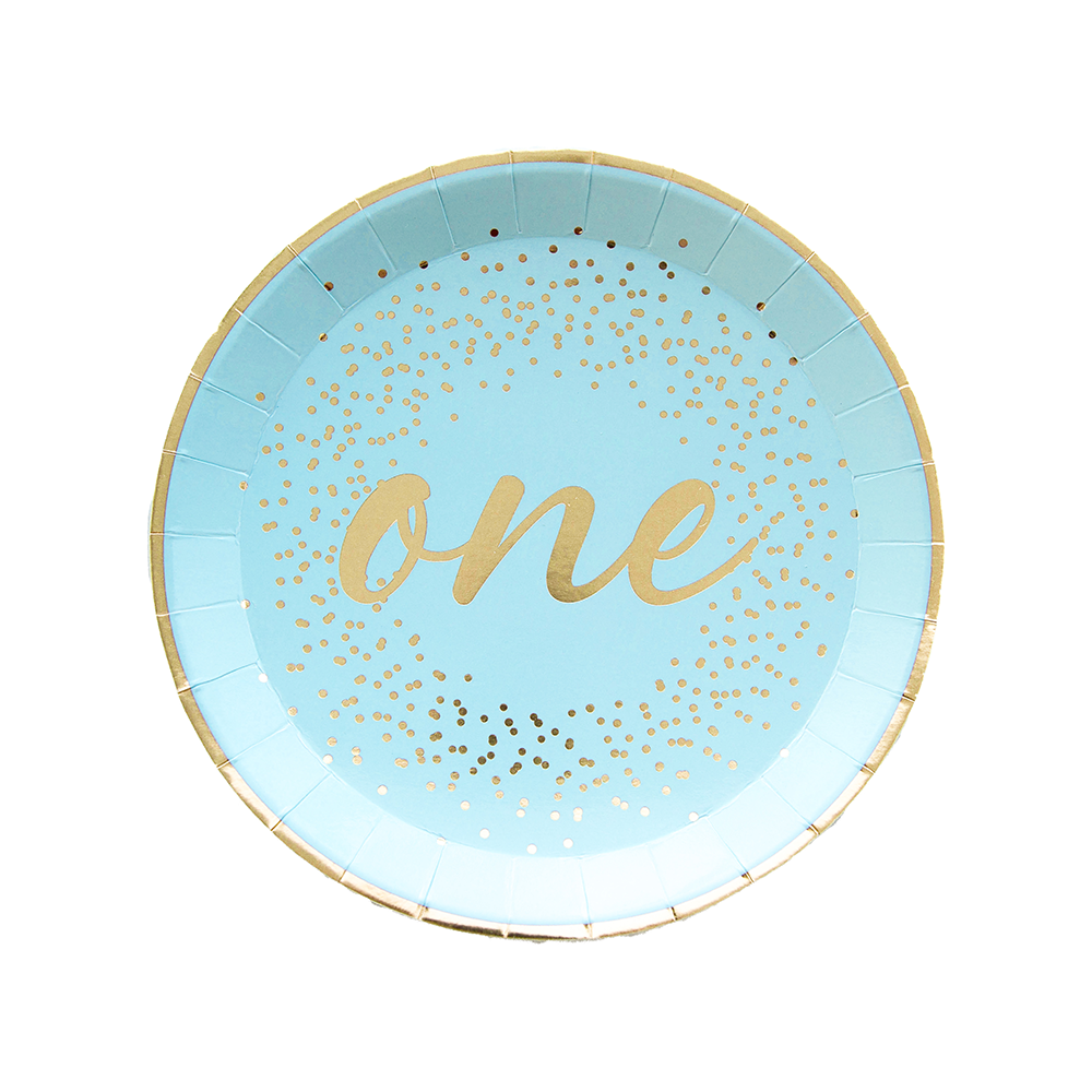 Blue Onederland Dessert Plates