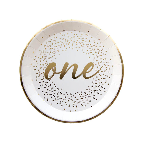 Gold Onederland Dessert Plates - The Pretty Prop Shop Parties