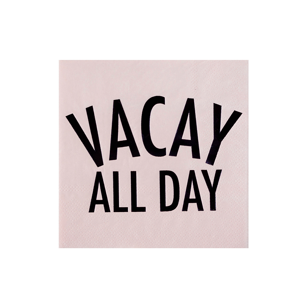 "Vacay All Day" Witty Cocktail Napkins