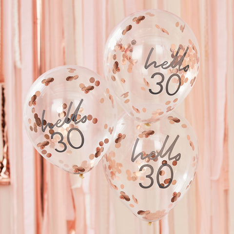 Hello 30 Birthday Balloons - The Pretty Prop Shop Parties, Auckland New Zealand