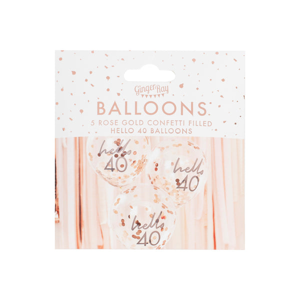 Hello 40 Birthday Balloons