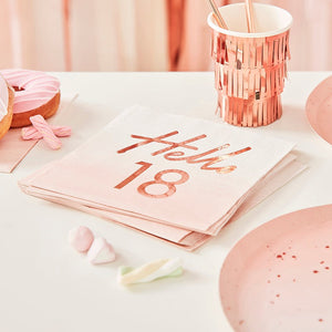 Hello 18 Birthday Party Napkins | Ginger Ray | The Pretty Prop Shop Parties