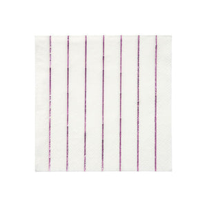 Metallic Pink Striped Napkins Small - The Pretty Prop Shop Parties, Auckland New Zealand