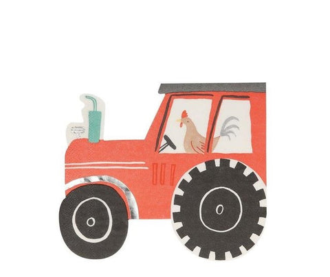 On the Farm Tractor Napkins - The Pretty Prop Shop Parties
