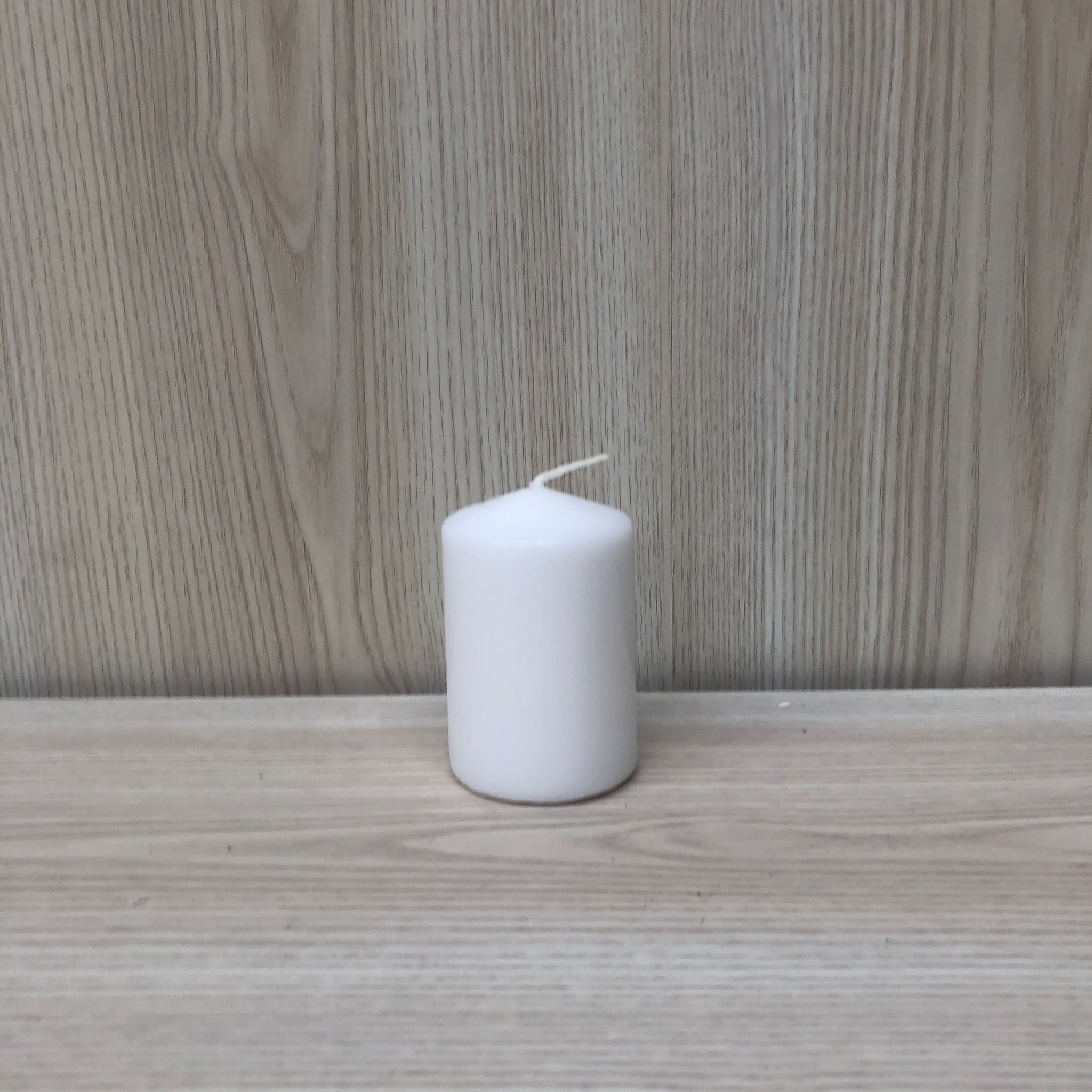 Wax Pillar Candle White 5x7.5cmH - The Pretty Prop Shop Parties