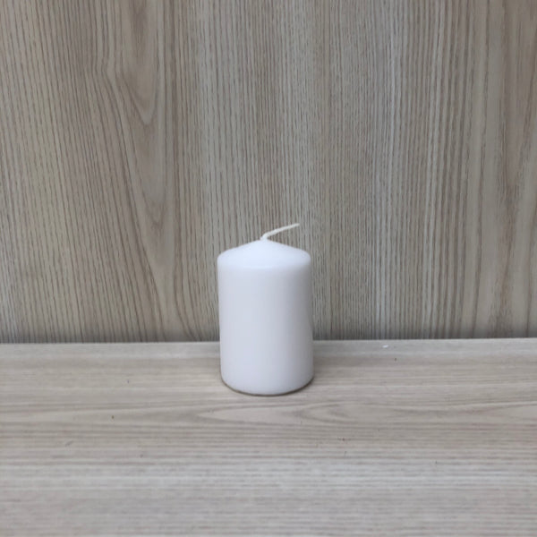 Wax Pillar Candle White 5x7.5cmH - The Pretty Prop Shop Parties