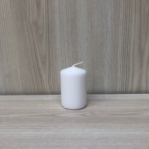 Wax Pillar Candle White 5x7.5cmH - The Pretty Prop Shop Parties