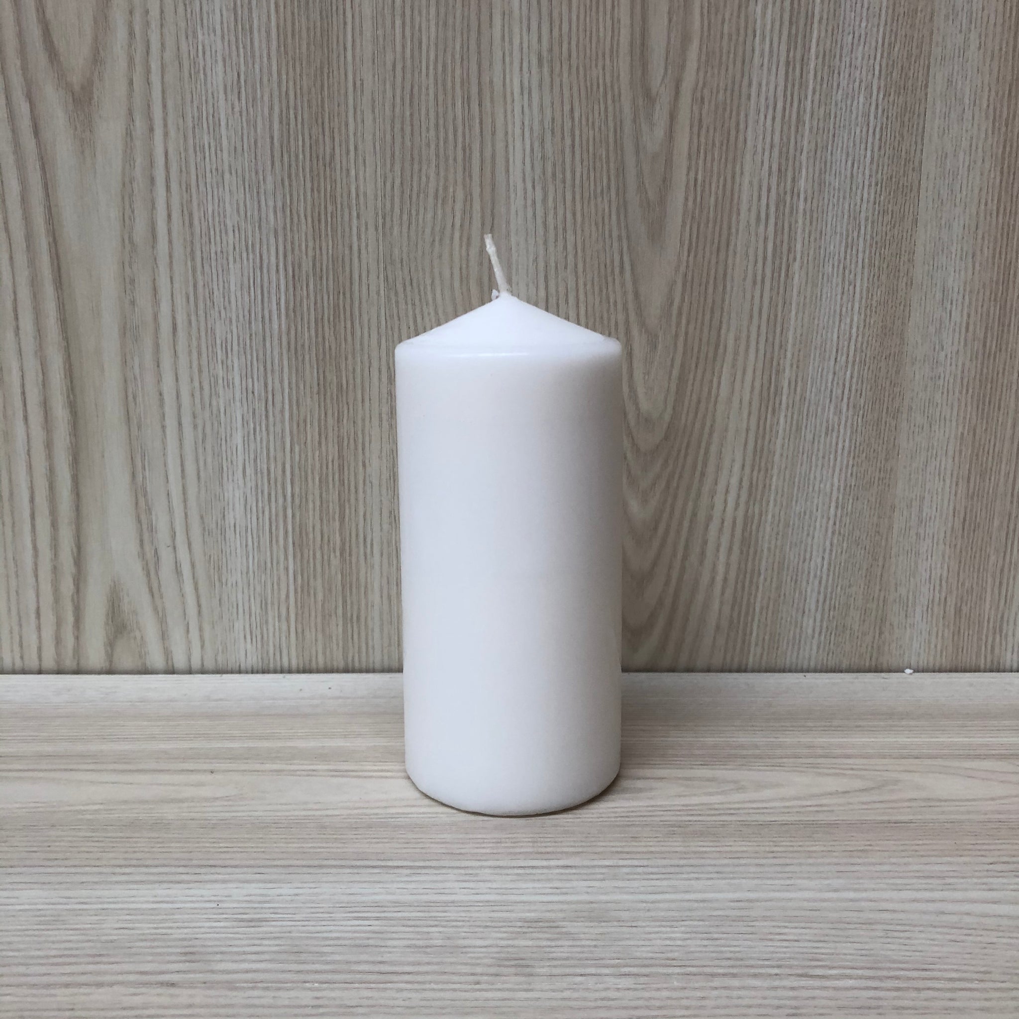 Wax Pillar Candle White 7x15cmH - The Pretty Prop Shop Parties